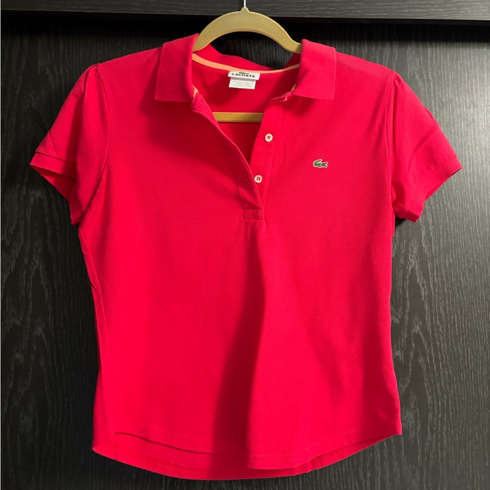 Lacoste Women's Fuchsia, or a pinkish-red Polo Tee